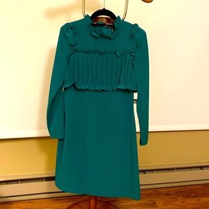 Maje Green Ruffle Dress Size 2